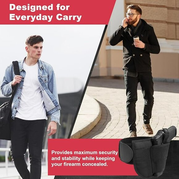 NEW Belly Band Gun Holster Double Mag Pouch for Most Pistols and Revolvers - Picture 5 of 7